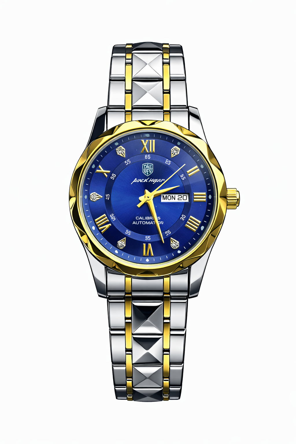 Luxury Two-Tone Gold & Silver Automatic Wristwatch