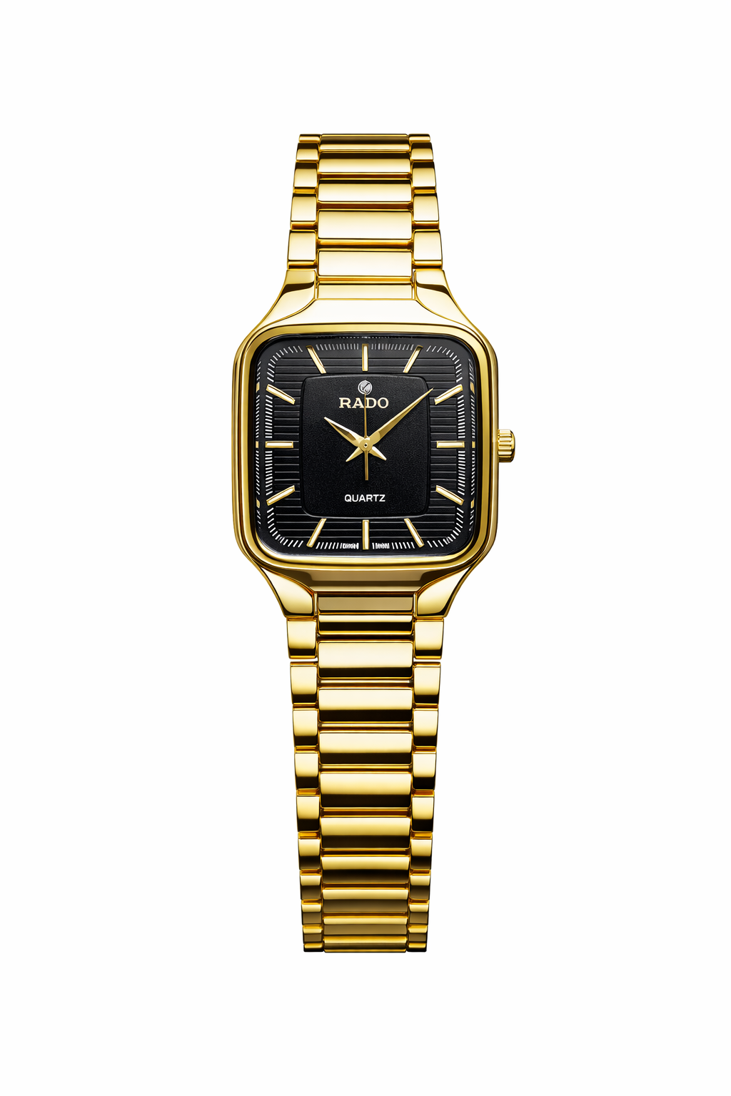Gold Square Dial Stainless Steel Watch