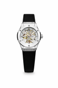 Skeleton Dial Silver Case Sport Watch