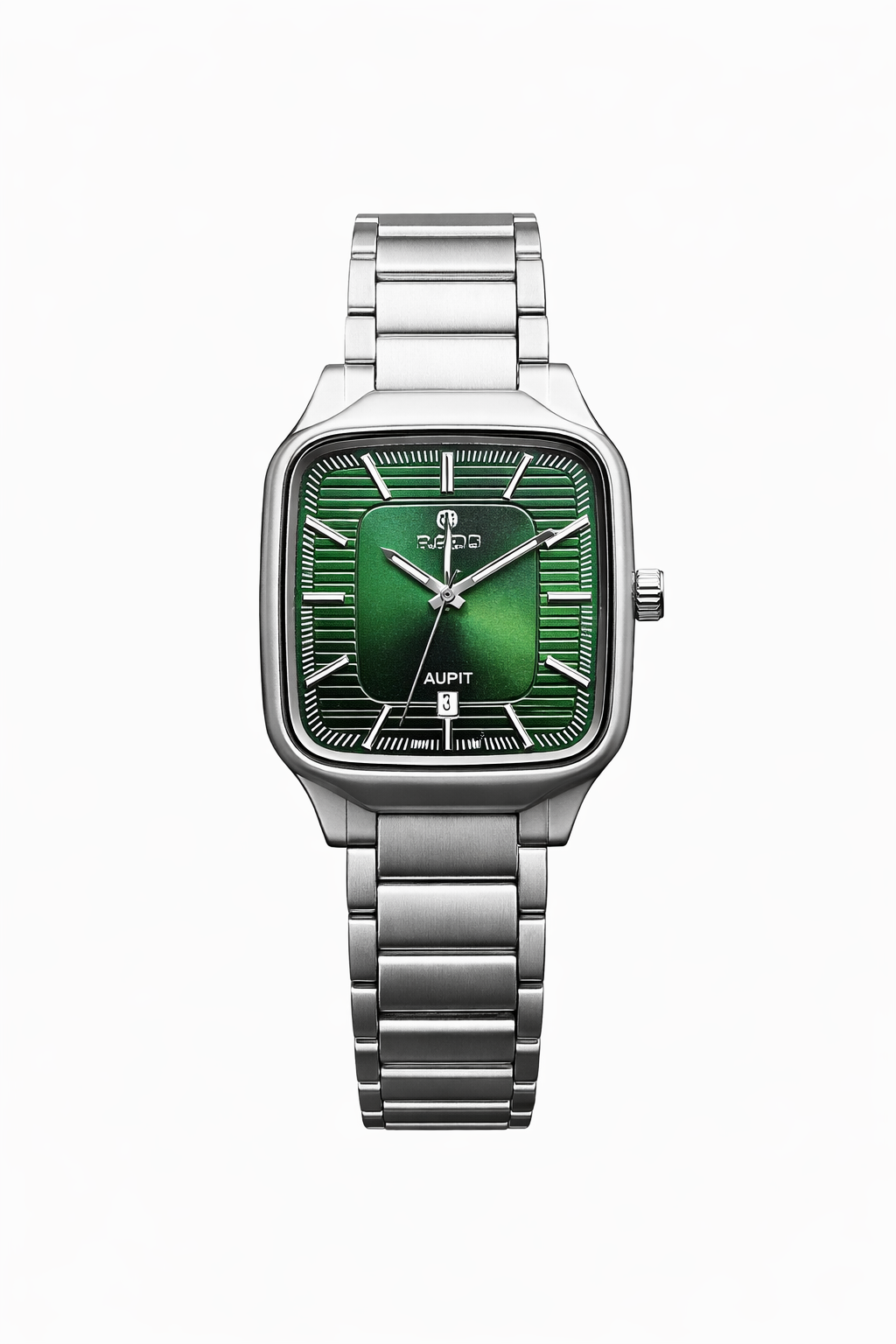 Gold Square Dial Stainless Steel Watch